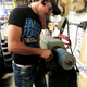 Slieman (pictured) and his brother Ahmed work part-time at ClearWater Design, a local kayak and canoe manufacturing company owned by PEC Syria volunteer Ian Crerar.